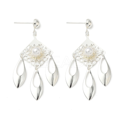 Electroplated Brass Chandelier Earrings EJEW-Z129-17S-1