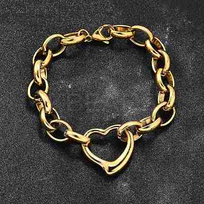 304 Stainless Steel Charm Bracelets BJEW-Q050-02G-1