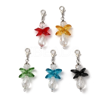 5Pcs Angel Glass Pendant Decorations HJEW-JM03468-S-1