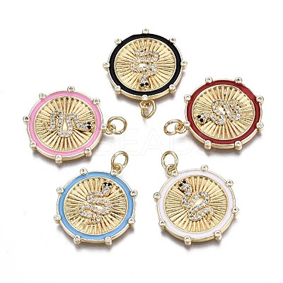 Brass Micro Pave Clear Cubic Zirconia Pendants ZIRC-S067-014-NR-1