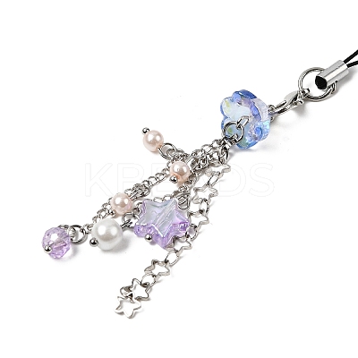 Glass & Acrylic Mobile Straps HJEW-SW00079-09-1