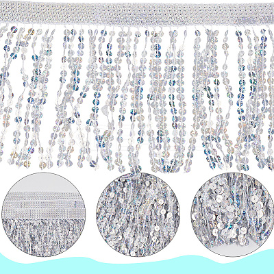 Polyester Sequin Paillette Fringe Tassel Trim OCOR-WH20071-002C-1