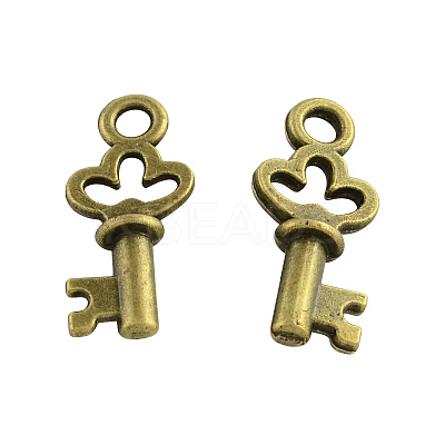 Tibetan Style Alloy Key Pendants TIBEP-Q035-80AB-NR-1