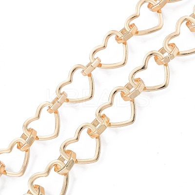 Brass Heart with Octagon Link Chains CHC-N021-10LG-1