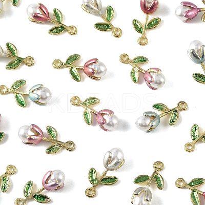 20Pc 5 Colors Alloy Enamel Pendants ENAM-FS0004-07-1