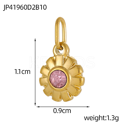 304 Stainless Steel Rhinestone Charms STAS-OY003-87G-1