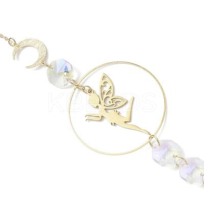 Alloy & Brass Fairy Hanging Suncatchers HJEW-JM04246-1