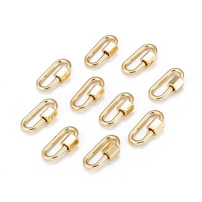 Brass Screw Carabiner Lock Charms KK-T047-08G-1