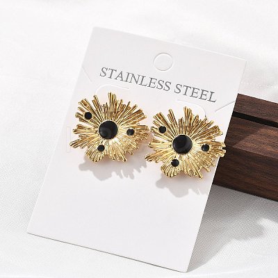 304 Stainless Steel Studs Earrings for Women LS-EJEW-K306-31G-1