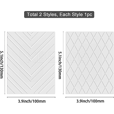 2Pcs 2 Styles Carbon Steel Hot Foil Plate Metal Dies DIY-BC0005-61-1