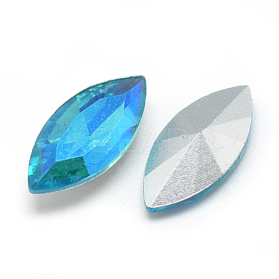 Pointed Back Glass Rhinestone Cabochons RGLA-T020-7x15mm-05-1