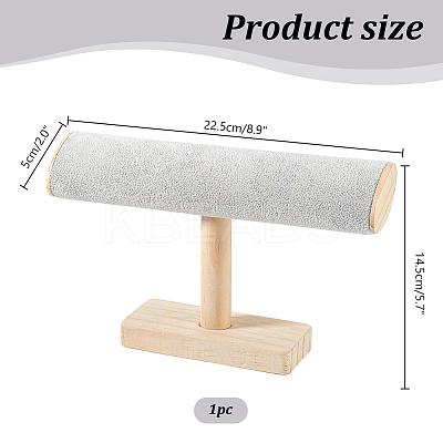 Wood & Velvet T Bar Bracelet Display Stands ODIS-WH0061-40A-1