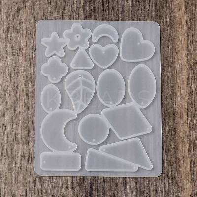 Leaf Heart Rectangle DIY Pendant Silicone Molds DIY-G109-01B-1