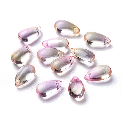 Transparent Glass Charms GLAA-O017-01F-1