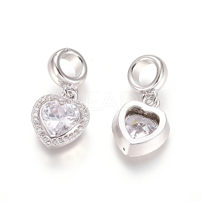 Brass Micro Pave Cubic Zirconia European Dangle Charms LS-ZIRC-E163-18P-1