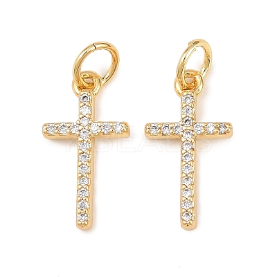Brass Micro Pave Cubic Zirconia Pendants KK-Z146-25G-1