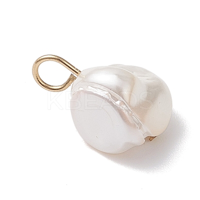 Electroplated Shell Pearl Nuggets Charms PALLOY-JF04641-01-1