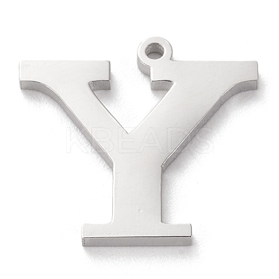 Tarnish Resistant 304 Stainless Steel Letter Pendant Rhinestone Settings STAS-J028-01Y-1