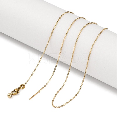 Ion Plaing(IP) 304 Stainless Cable Chain Necklaces NJEW-Q003-04G-1