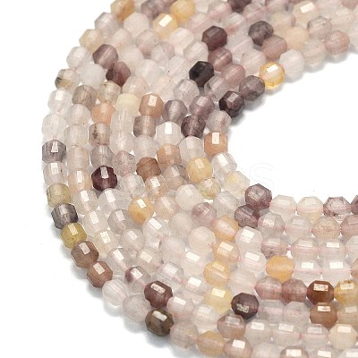Natural Violet Strawberry Quartz Beads Strands G-A260-A55-01-1