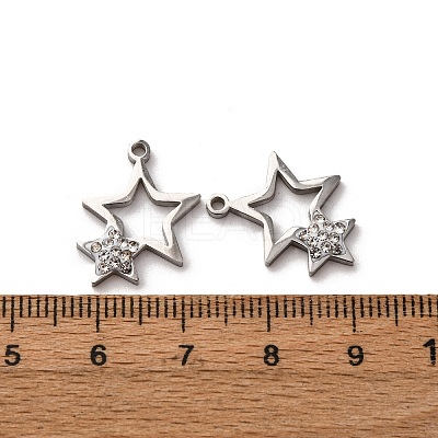 304 Stainless Steel Clay Rhinestone Pendants STAS-P406-17I-P-1