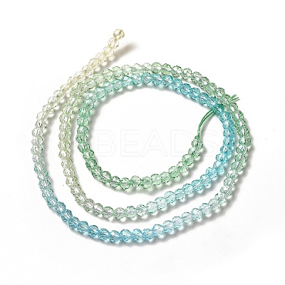 Transparent Gradient Color Glass Beads Strands LS-GLAA-H021-01B-24-1