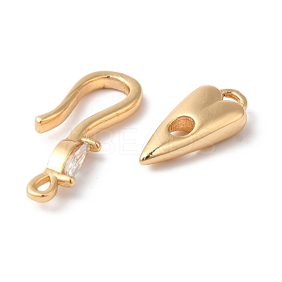 Brass S-Hook Clasps KK-C062-043G-1