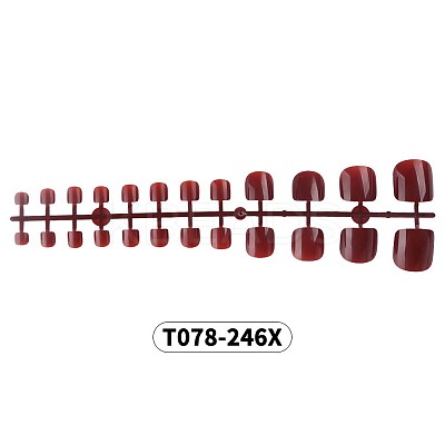Full Cover Fake Toenails Solid Color Plastic Feet Nails Artificial Toe Nail Tips MRMJ-T078-246X-1