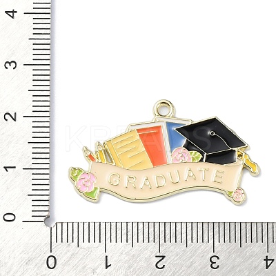 Graduation Theme Alloy Enamel Pendants ENAM-G226-01E-1