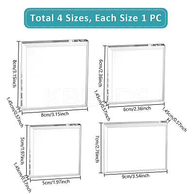 4Pcs 4 Styles Acrylic Display Pedestals ODIS-GA0001-58-1