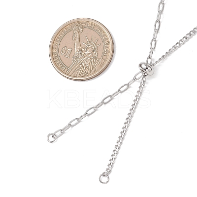 304 Stainless Steel Paperclip Chain Curb Chain Slider Necklace Making AJEW-JB01531-1