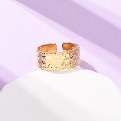 304 Stainless Steel Open Cuff Rings for Women RJEW-K309-32E-G-1