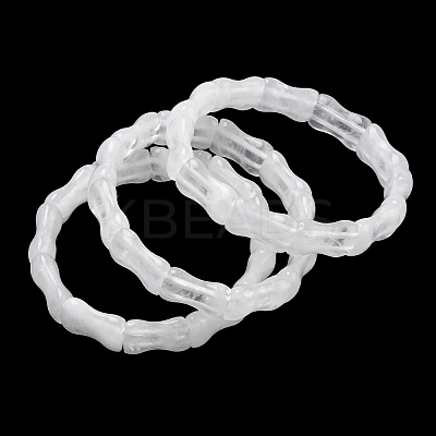 Bamboo Natural Quartz Crystal Beads Stretch Bracelets for Women Men BJEW-K304-01L-1