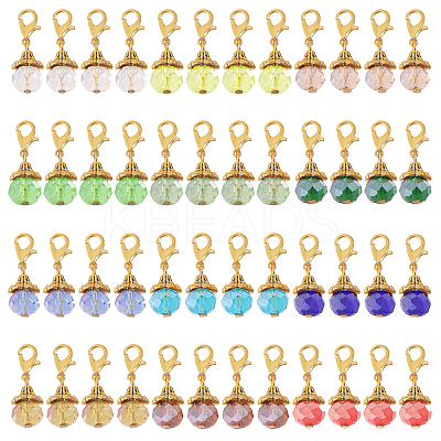 Glass Pendant Decorations HJEW-GL00007-1