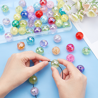 50Pcs 5 Style AB Color Plated Transparent Acrylic Beads OACR-PH0001-96-1