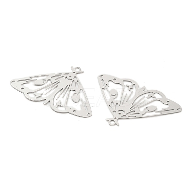 201 Stainless Steel Etched Metal Embellishments Pendants STAS-A113-01P-1
