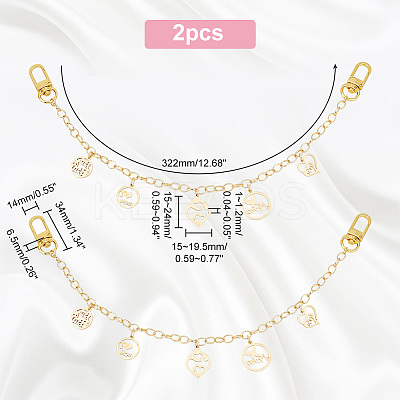 2Pcs Mother's Day Theme Brass Cable Chain Bag Handles FIND-PH0008-92-1