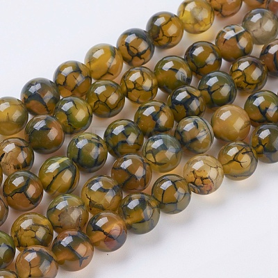 Natural Dragon Veins Agate Beads Strands X-G-G515-10mm-02A-1