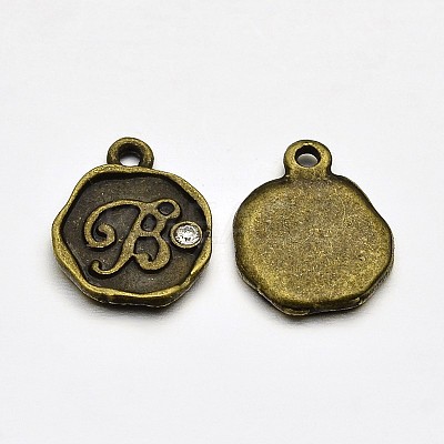 Antique Bronze Plated Alloy Rhinestone Charms LS-ALRI-J152-B-NF-1