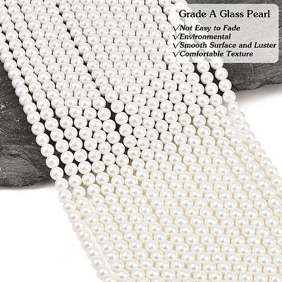 Eco-Friendly Dyed Glass Pearl Round Bead Strands X-HY-A002-6mm-RB001-1