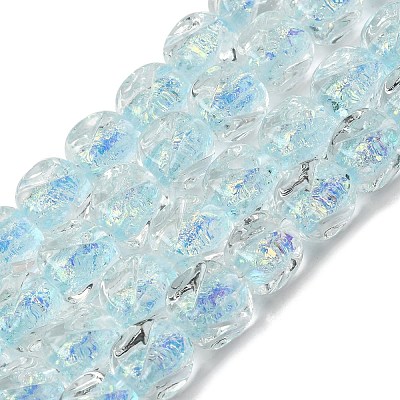 Handmade Foil Lampwork Beads Strands FOIL-C002-01F-1