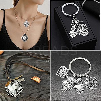24Pcs 12 Styles Tibetan Style Alloy Pendantss FIND-CJ0002-38-1