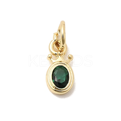 Brass Cubic Zirconia Charms KK-G554-01A-02-1