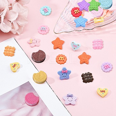60 Pcs 6 Style Opaque Resin Cabochons CRES-SC0001-84-1