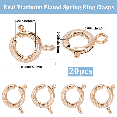 20Pcs Eco-friendly Brass Spring Ring Clasps KK-BBC0027-69A-G-1