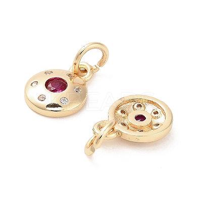 Brass Micro Pave Cubic Zirconia Pendants KK-B133-05G-04-1