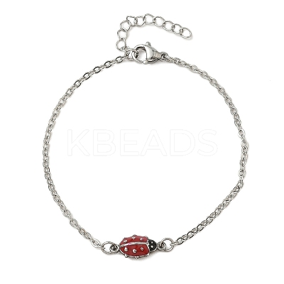 304 Stainless Steel Enamel Link Bracelets BJEW-K226-17B-P-1