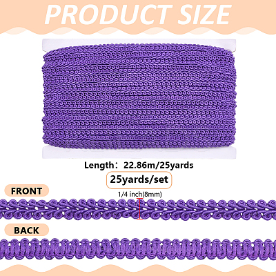 Polyester Braided Lace Trim OCOR-WH0110-14A-1