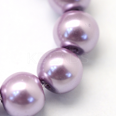 Baking Paint Pearlized Glass Pearl Round Bead Strands X-HY-Q003-4mm-44-1
