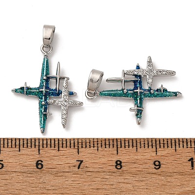 Brass Micro Pave Cubic Zirconia Pendants KK-F903-07P-1